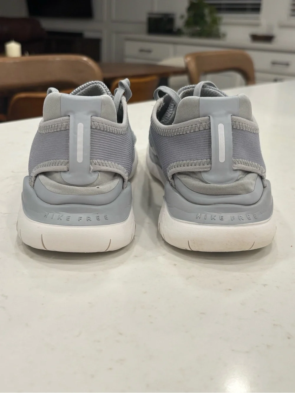 Nike Gray Frees / Free Run Low-Top Sneakers with White Swoosh size 8